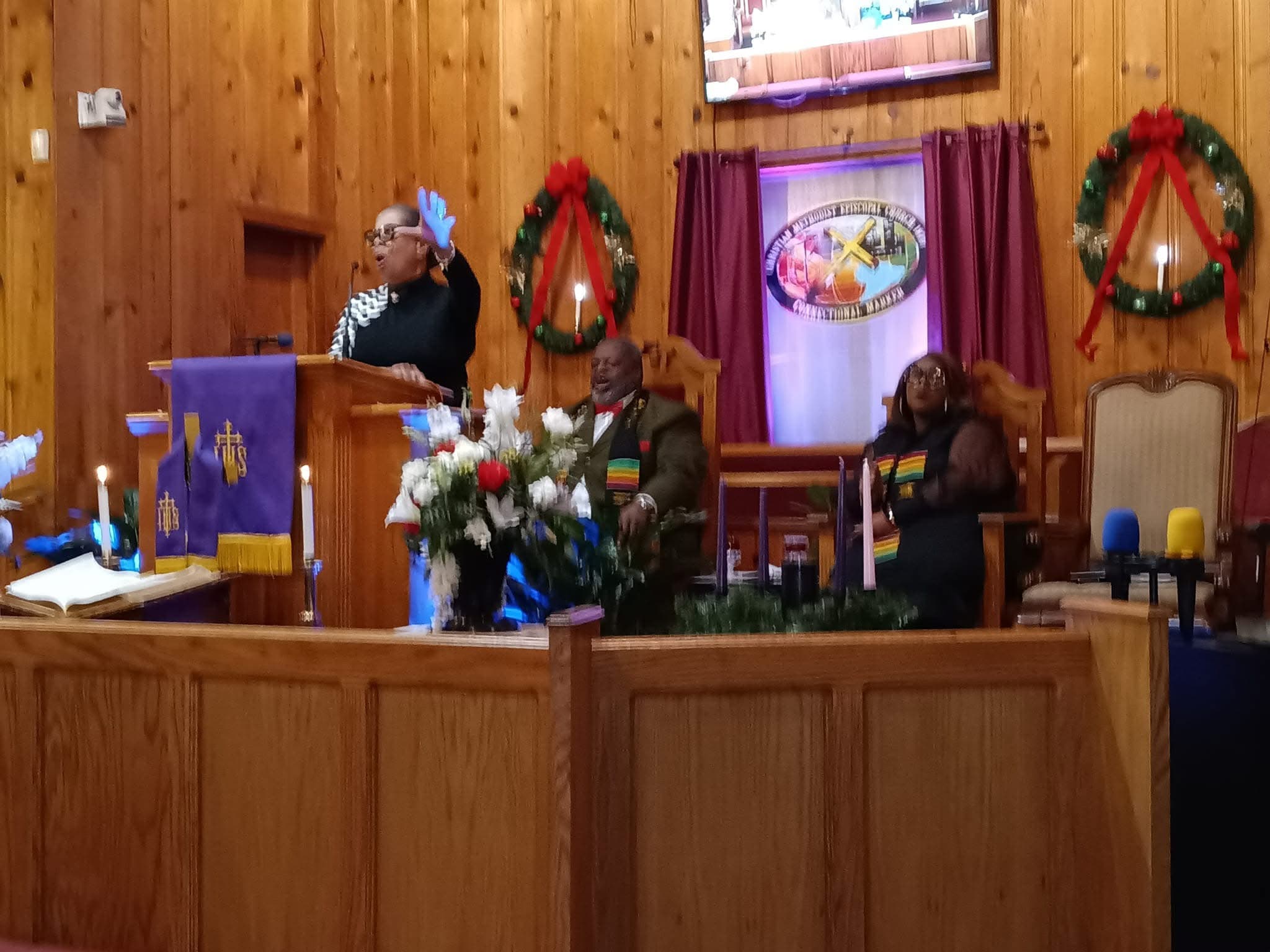 Sunday service at Hudson Memorial CME Church