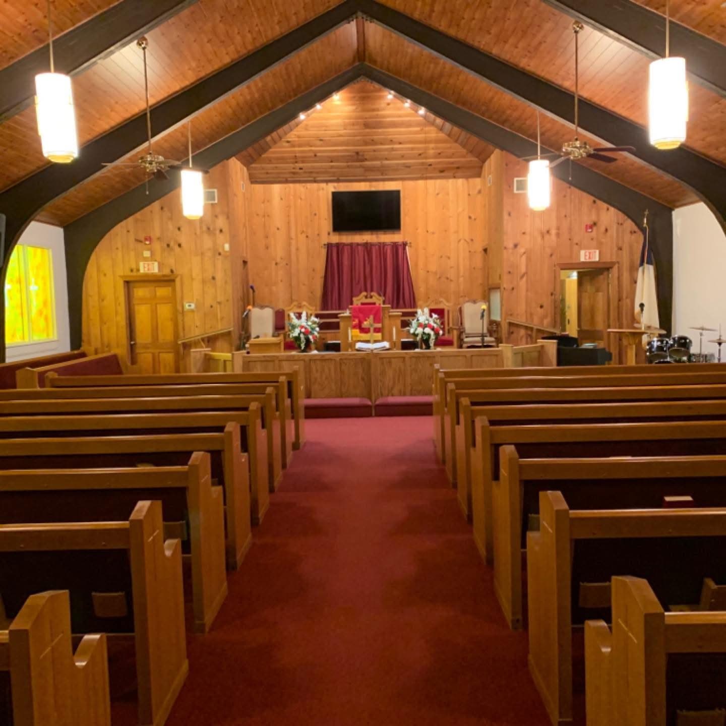The sanctuary at Hudson Memorial CME Church